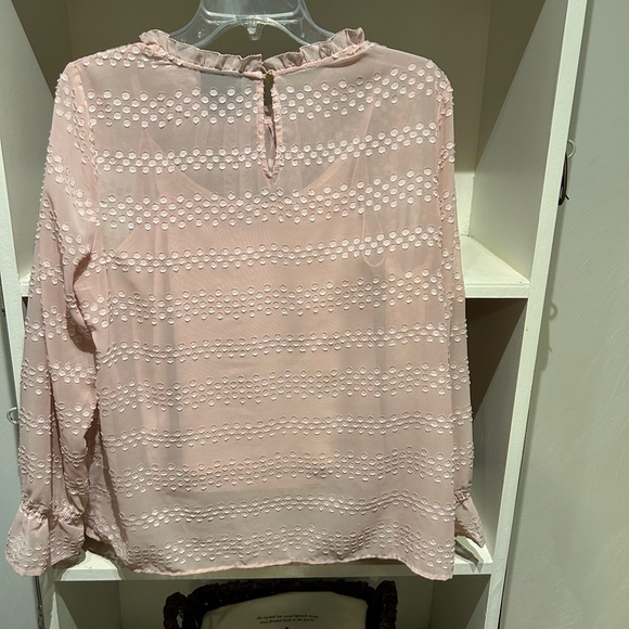 Liz Claiborne long sleeve pale pink blouse & shell size medium - Picture 9 of 16